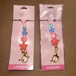 Callie Danielle Stars Lanyard   2pc Set  Stars Pink